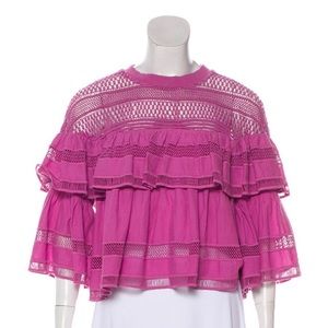 SEA New York, Crew ruffle neck top, SZ 6